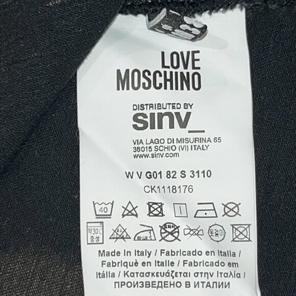 RARE LOVE MOSCHINO Sleeveless Black Denim with Sequin & Embroidered Patches - 6 - Picture 12 of 16
